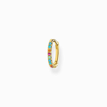 Thomas Sabo Single Creole 925 Sterlingsilber vergoldet Gelbgold Glas-Keramik Stein synthetischer Korund Zirkonia